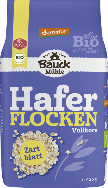 Demeter Bauck Mühle Bio Haferflocken Vollkorn Zartblatt 