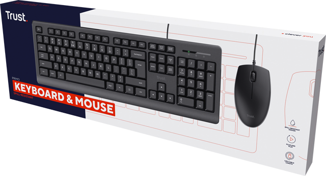 Trust PC- Kabeltastatur und Maus Set