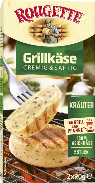 Ab Donnerstag erhältlich: Rougette Grillkäse cremig & saftig Kräuter