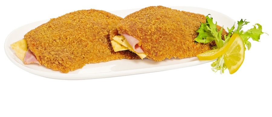 Cordon Bleu* vom Schwein, gefüllt mit Schinken und Käse oder Schweine-Gyros-Pfanne*