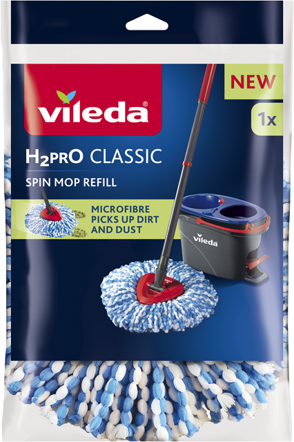 vileda Ersatzkopf-Wischmop „H2PrO Spin Mop“