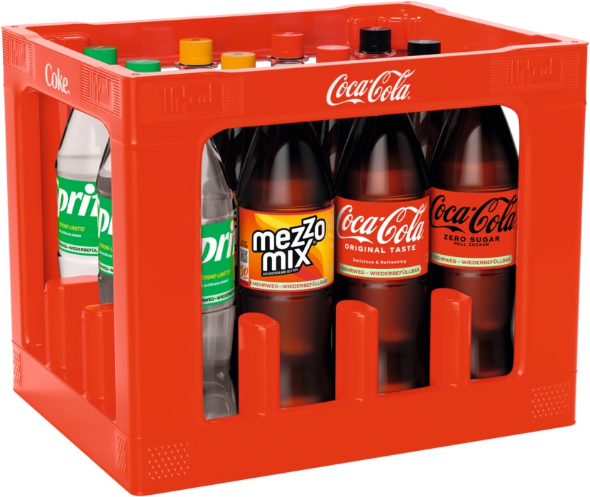 Coca-Cola*, Fanta, Sprite, mezzo mix* oder Lift