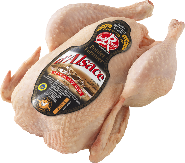 Frische französische Freilandhähnchen Label Rouge