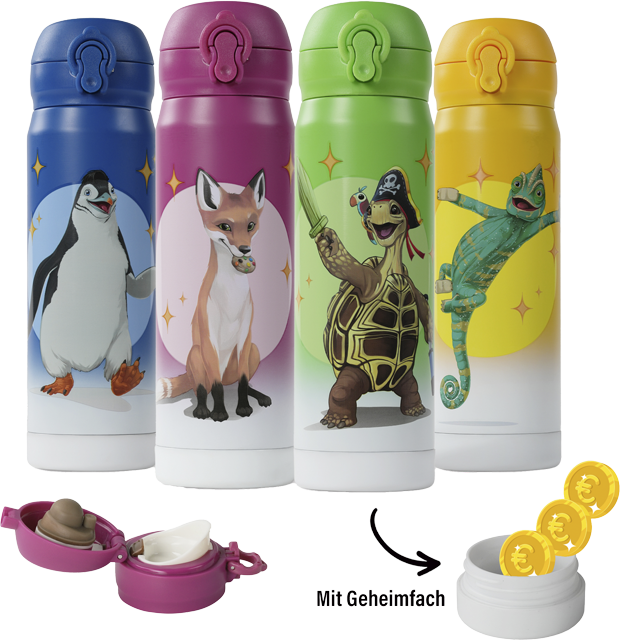 Die Schule der magischen Tiere – Thermo-Trinkflasche mit Geheimfach