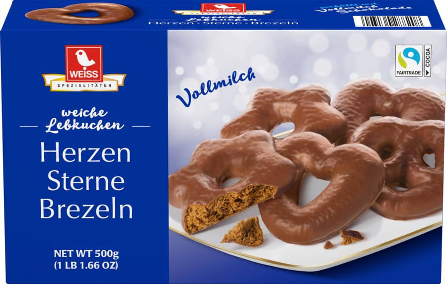 Weiss Herzen Sterne Brezeln Lebkuchen