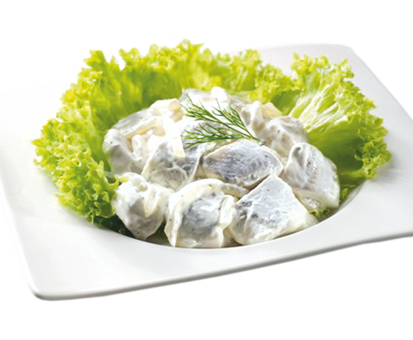 Heringshappen in Dillsauce