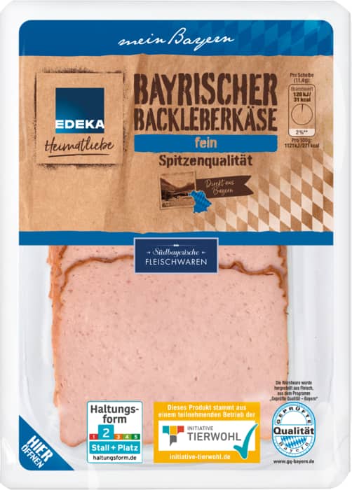 EDEKA Heimatliebe Bayrischer Backleberkäs fein, Gelb- oder Fleischwurst
