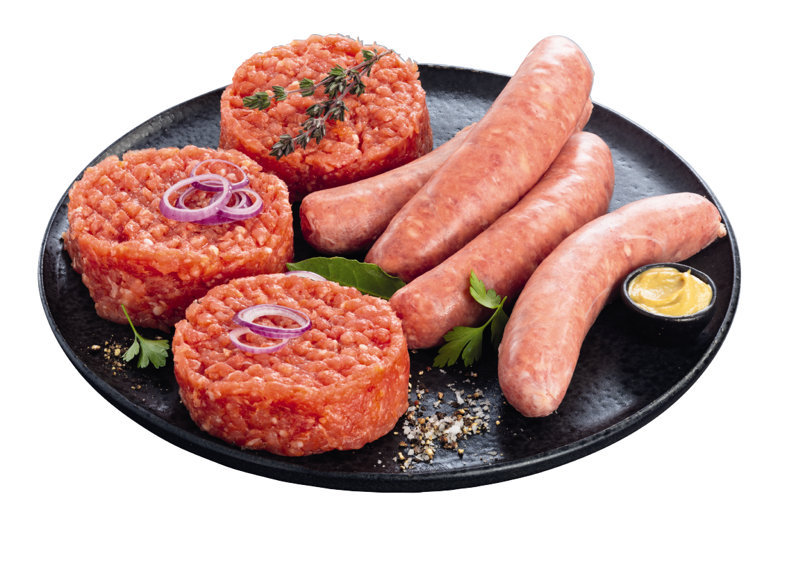 Gutfleisch Braten Mett oder frische Mettbratwurst