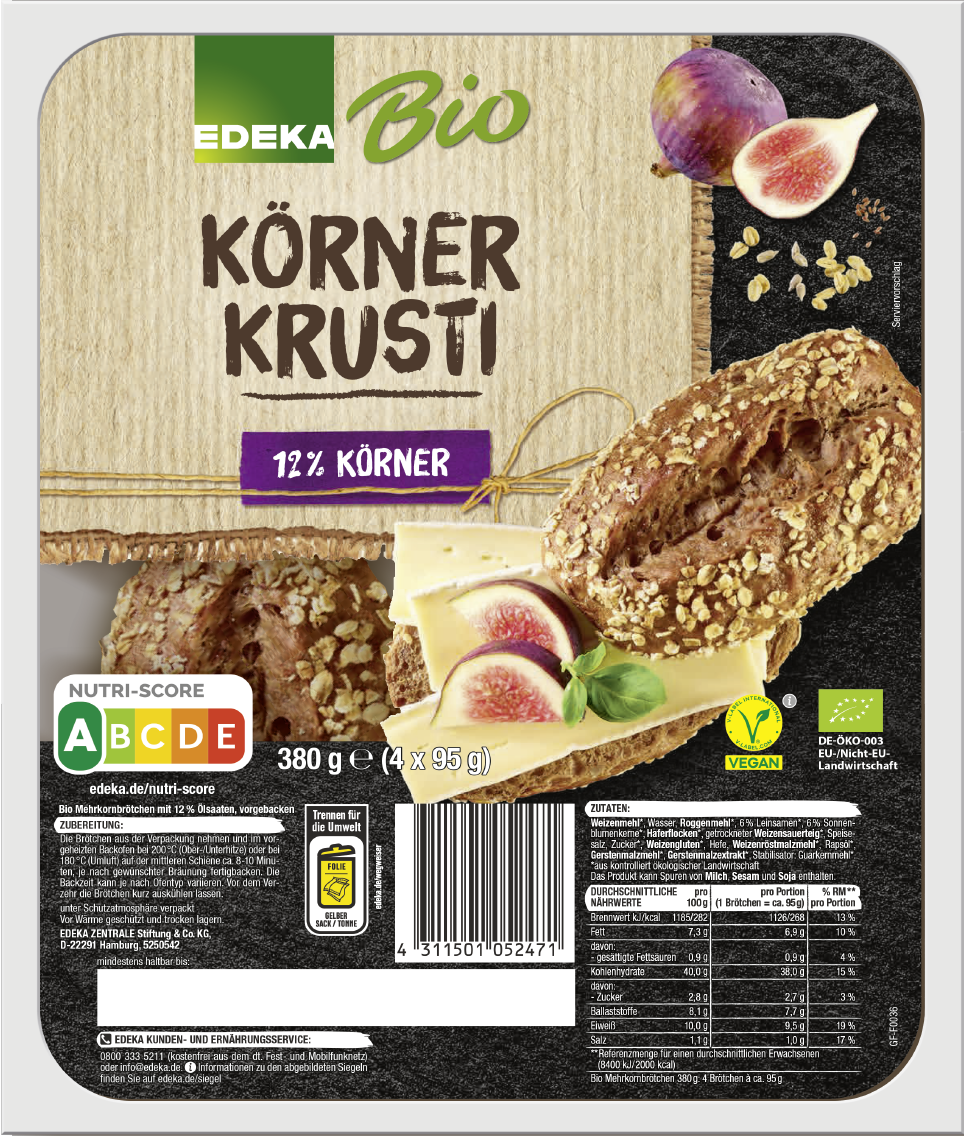 EDEKA Bio Weizen oder Körner Krusti