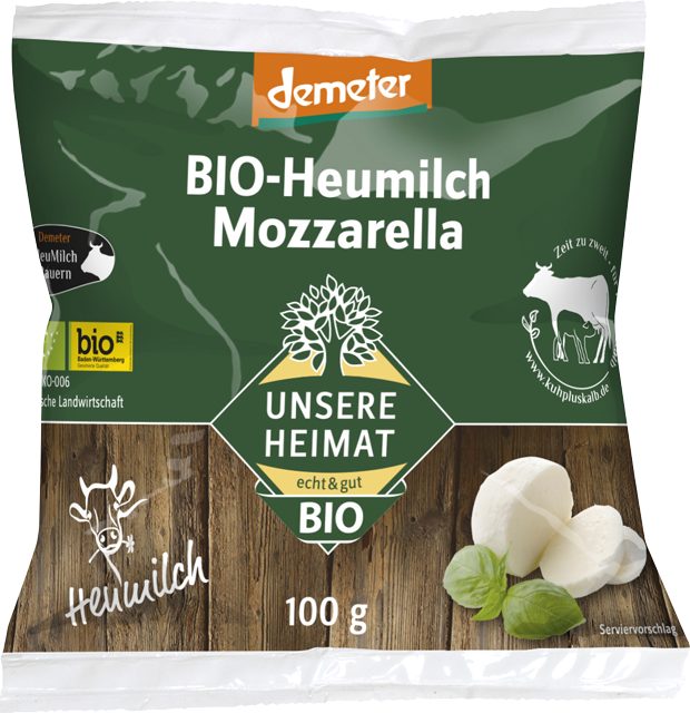 Unsere Heimat – echt & gut demeter Bio-Heumilch Mozzarella