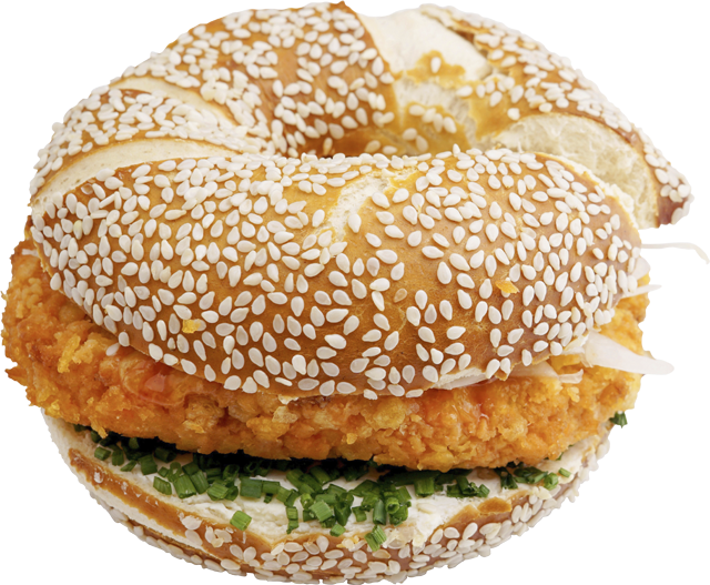 Chili-Laugenbagel mit Hähnchen 