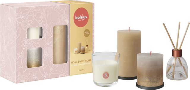 bolsius Kerzen-Geschenk-Set „Home Sweet Home“