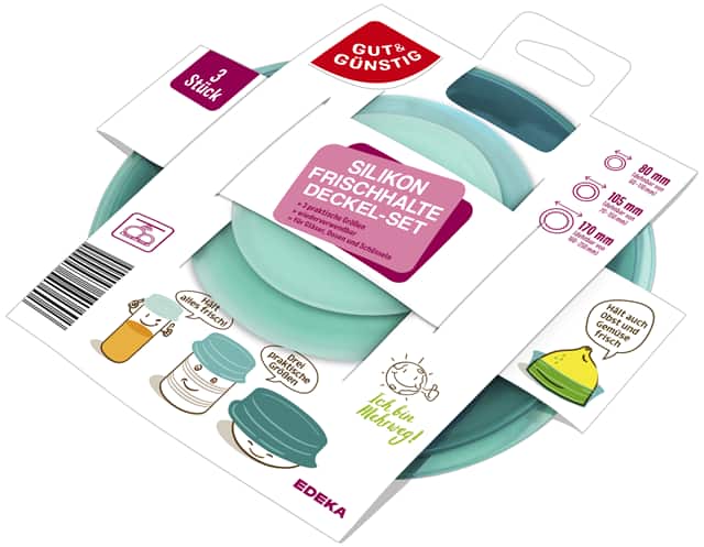 Gut & Günstig Silikon Frischhaltedeckel-Set