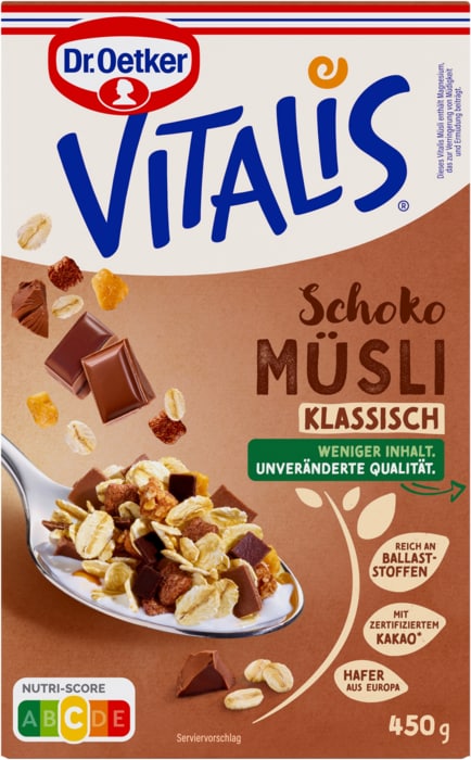 Dr. Oetker Vitalis Müsli oder Paula Müslispaß