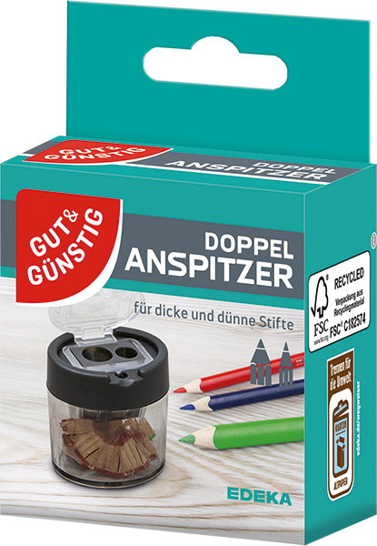 GUT&GÜNSTIG Doppelanspitzer mit Auffangdose