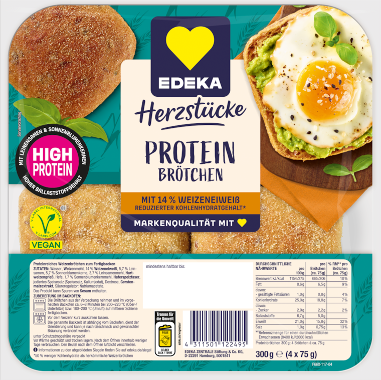 EDEKA Herzstücke Proteinbrötchen