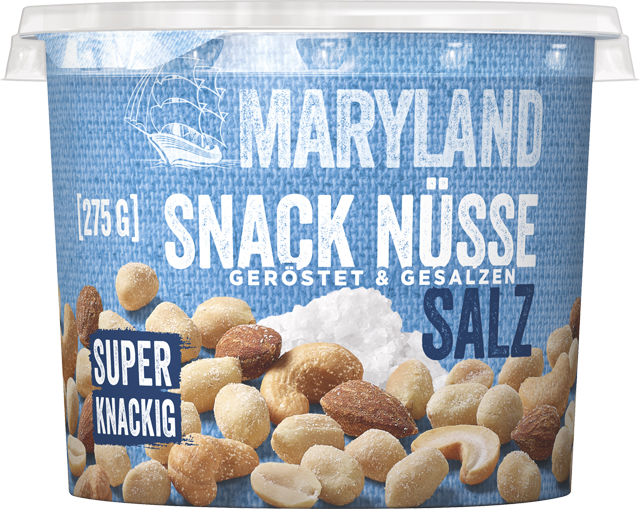 Maryland Snack Nüsse geröstet und gesalzenoder ohne Salz