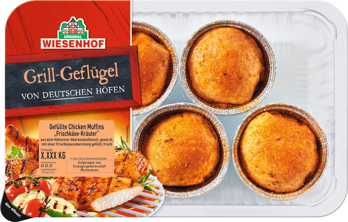 Wiesenhof Gefüllte Chicken Muffins "Frischkäse-Kräuter"