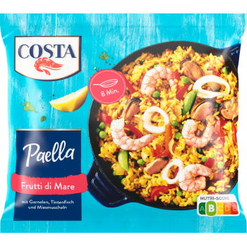 Costa Paella Frutti di Mare oder Spaghetti mit Garnelen