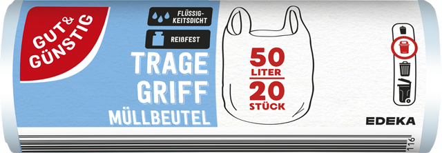 Gut & Günstig Tragegriff-Müllbeutel 50 Liter 