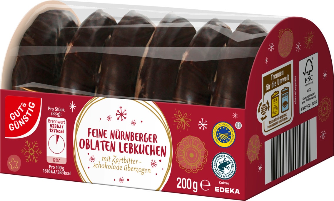 Gut & Günstig Feine Nürnberger Oblaten Lebkuchen