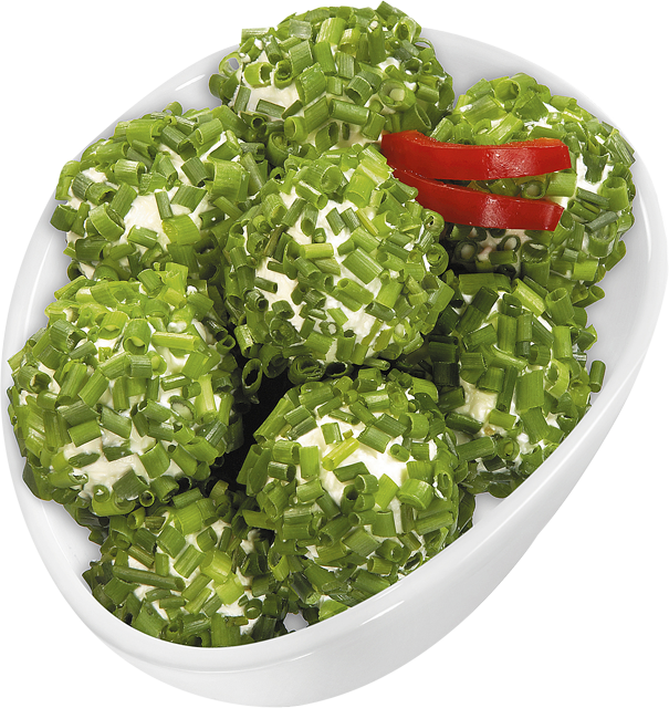 Frischkäsebällchen mit Schnittlauch