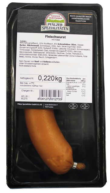 Fleischwurst mit Käse  
