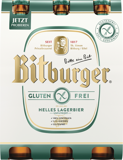 Bitburger Helles Lagerbier Glutenfrei 