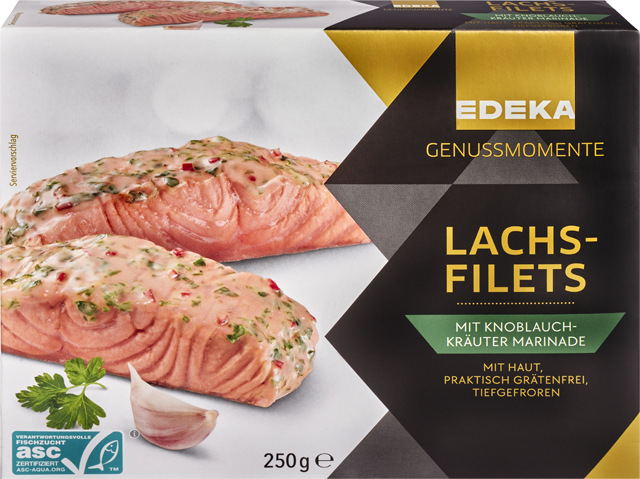 EDEKA Genussmomente Lachsfilets mit Knoblauch-Kräuter Marinade