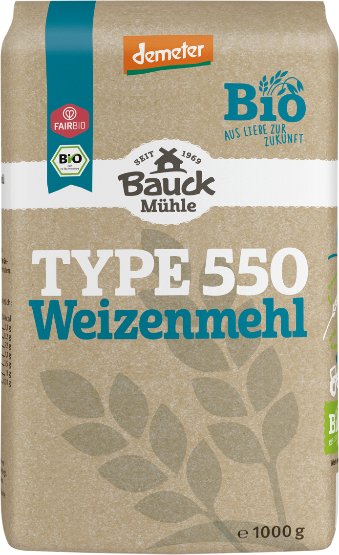 Bauckhof Demeter Weizenmehl Typ 405 oder 550 oder Roggenmehl Typ 1150