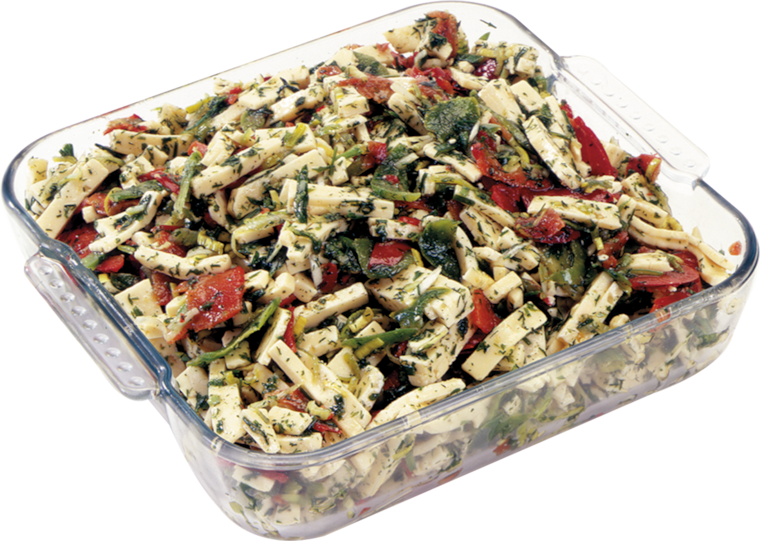 Käse-Paprika-Salat mit Lauch