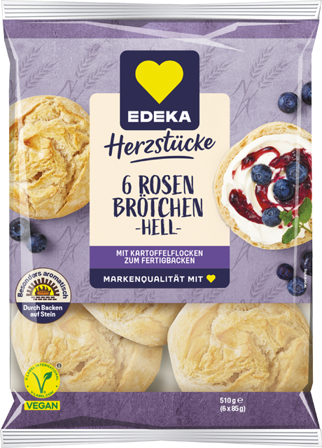 EDEKA Herzstücke Rosenbrötchen hell oder dunkel