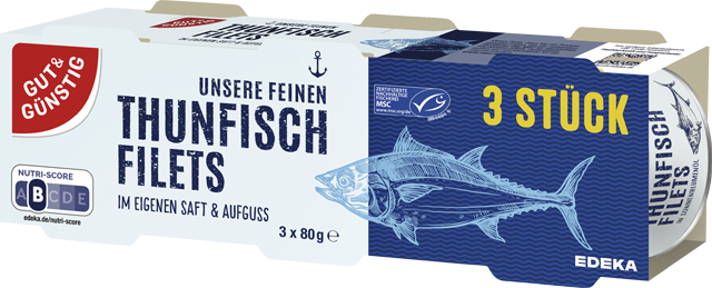 Gut & Günstig Unsere feinen Thunfischfilets im eigenen Saft oder in Sonnenblumenöl