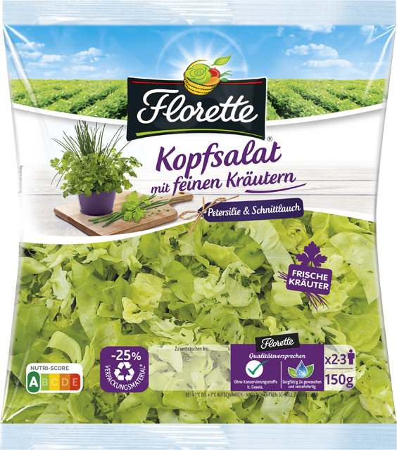 Florette Kopfsalat mit feinen Kräutern oder Babyspinat Zart & Feurig