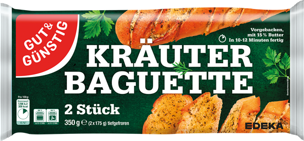 GUT&GÜNSTIG Kräuter- oder Knoblauchbaguette