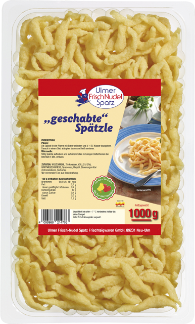 Settele Ulmer Eierspätzle geschabt
