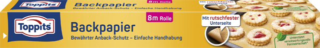 Toppits Backpapier mit rutschfester Unterseite