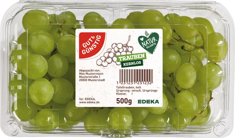 Gut & Günstig Tafeltrauben hell kernlos