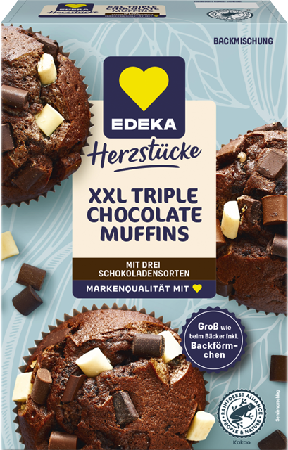 EDEKA Herzstücke Backmischung XXL Triple Chocolate Muffins 