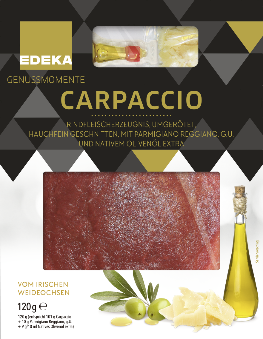 EDEKA Genussmomente Rinder Carpaccio mit Parmesan und Öl