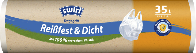 swirl Tragegriff-Müllbeutel „Reißfest und Dicht“