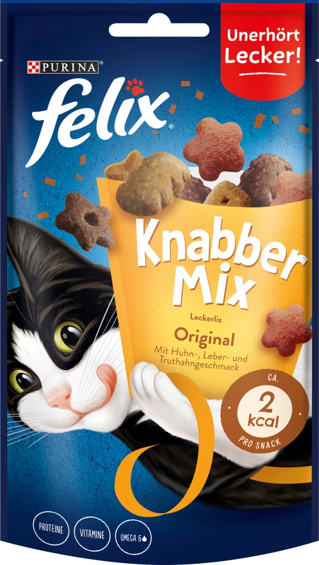 Purina felix Knabber Mix, Crispies oder Play Tubes