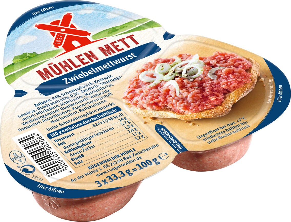 Rügenwalder Mühle Mühlen Mett Zwiebelmettwurst