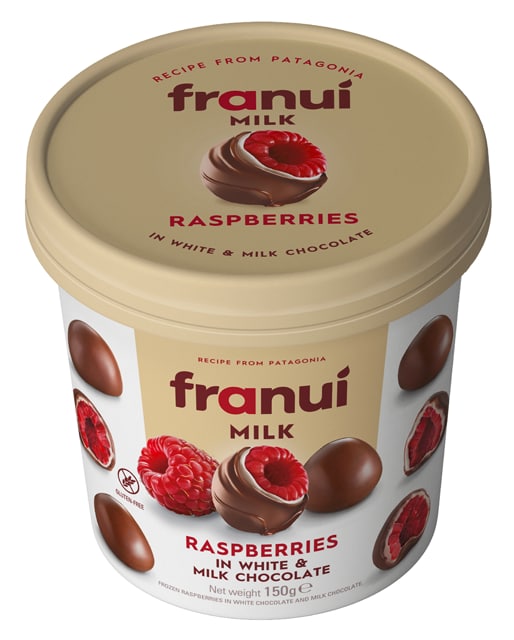 Franui zweifach schokolierte Himbeeren in Vollmilch