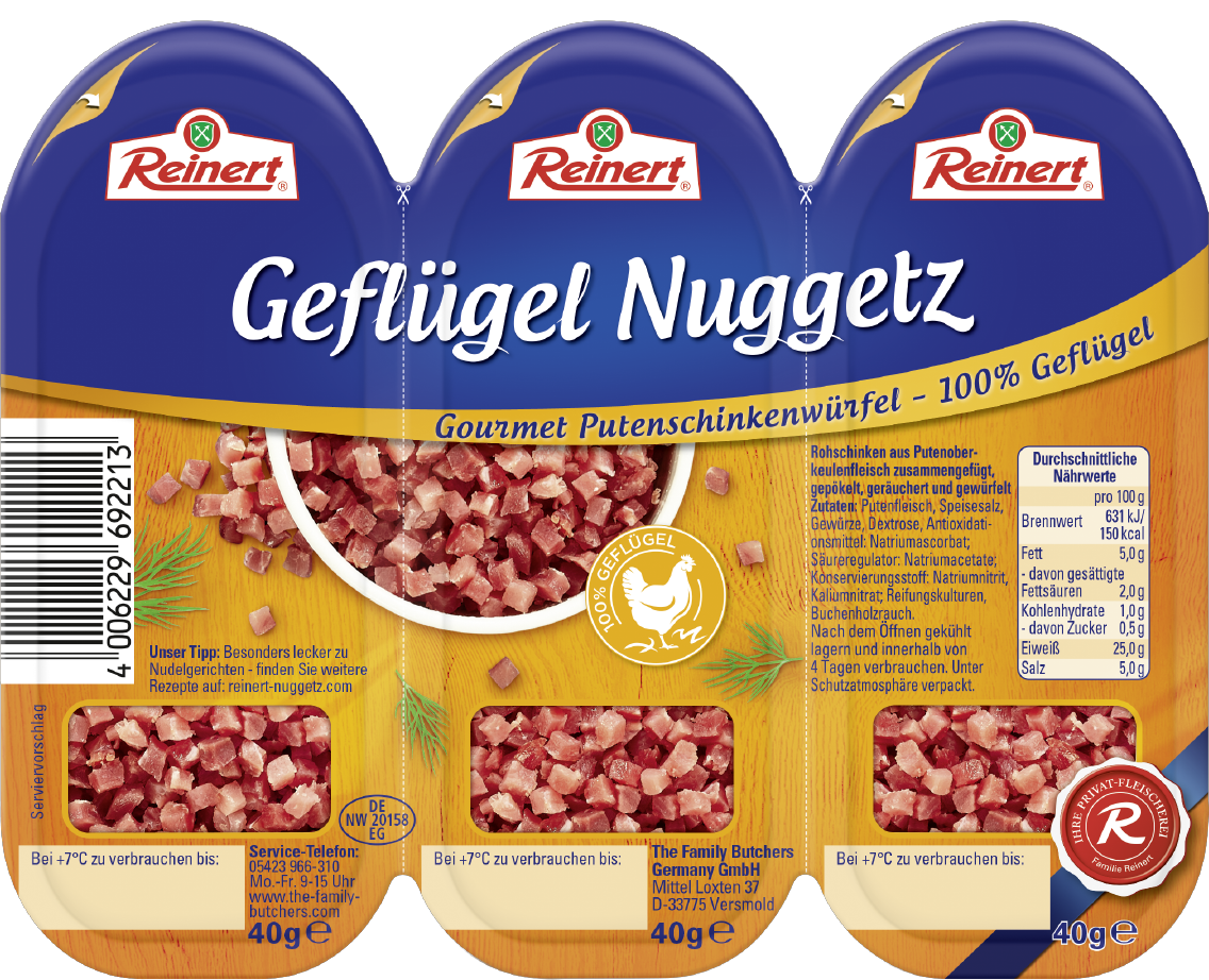 Reinert Geflügel Nuggetz oder Schinken Nuggetz mager