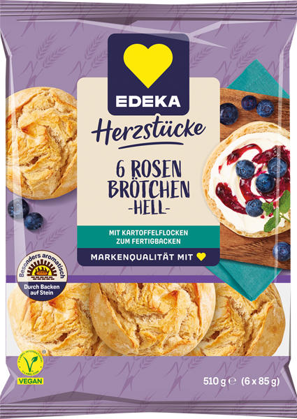 EDEKA Herzstücke Rosenbrötchen hell oder dunkel
