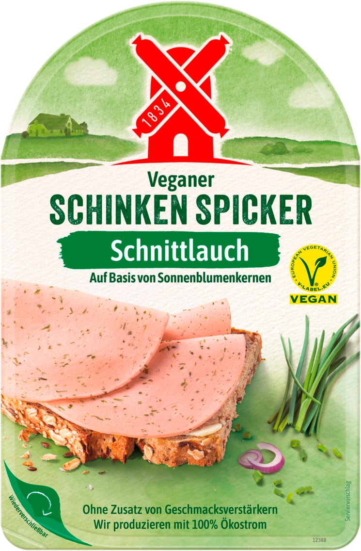 Rügenwalder Mühle veganer Schinken Spicker, Hauchschnitt, Mühlen Salami