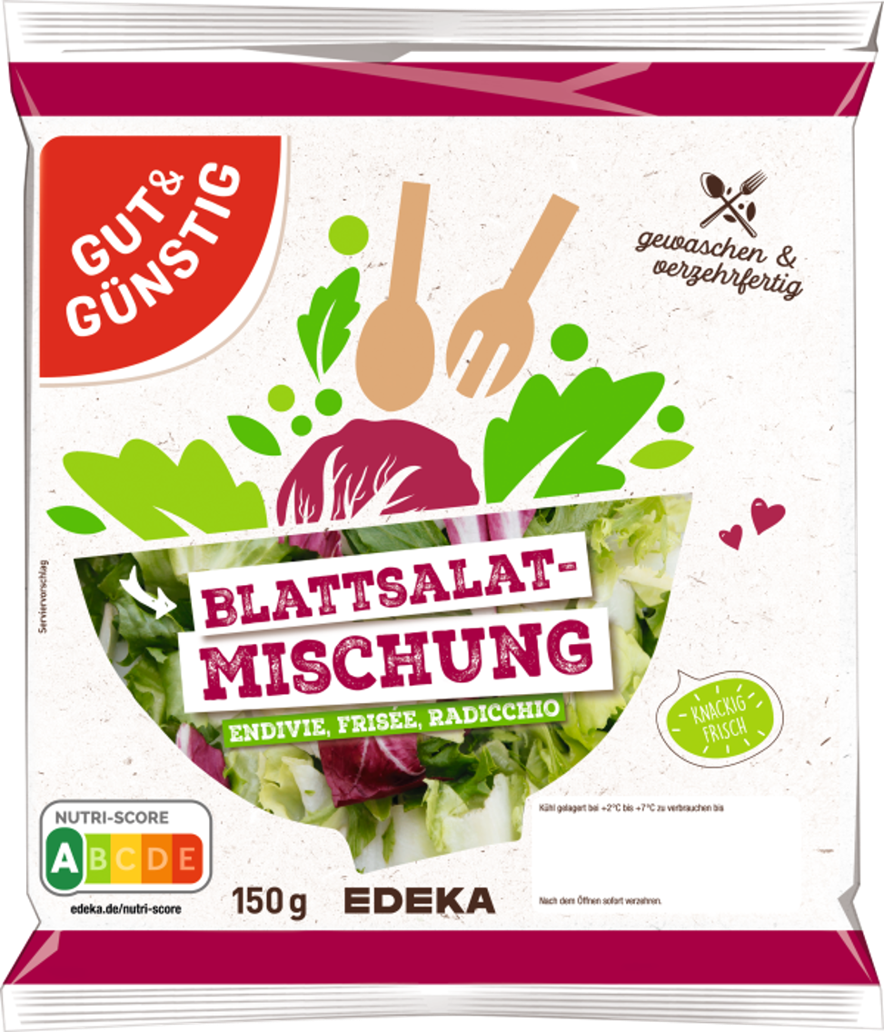 GUT&GÜNSTIG Salatmischungen Blattsalat Mix, Eissalat Mix oder Rohkost Mix