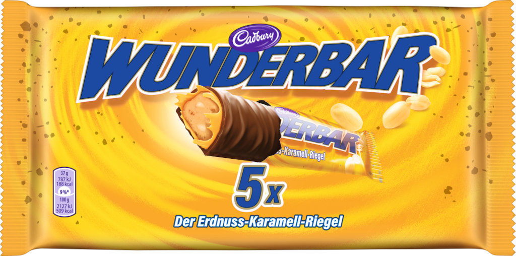 Cadbury Wunderbar Erdnuss-Karamell-Riegel