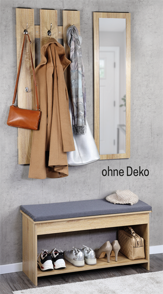 Kesper Wandgarderobe mit Spiegel und Sitzbank